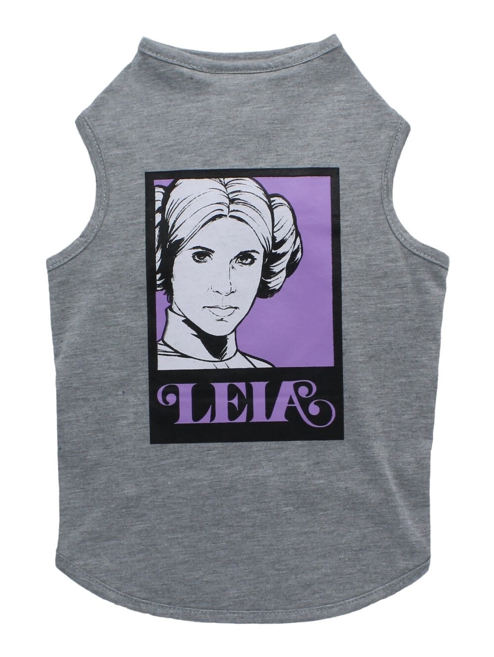 Dogs Grey Graphic Tank Top with Purple Leia Print
